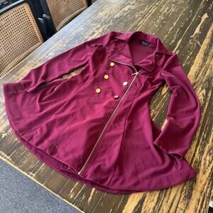 ACTIVE USA - Maroon Gold Circle Dress Jacket - MEDIUM